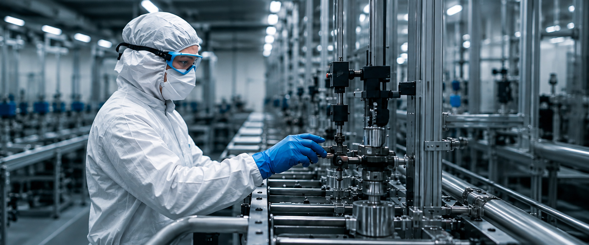Especialista realizando control de calidad en línea de producción